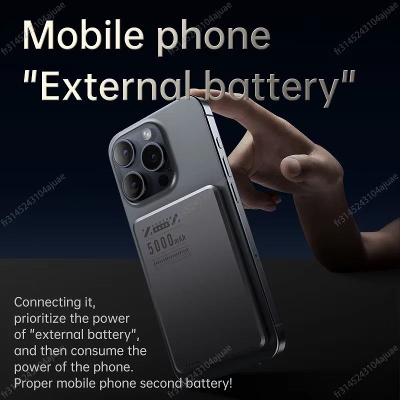 Super Slim Magnetic Power Bank 5000Mah Alloy Shell Battery Fast Chargeing Powerbank for Magsafe Iphone Samsung HUAWEI