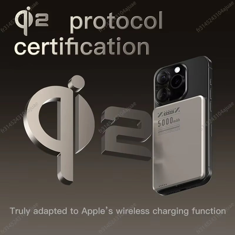 Super Slim Magnetic Power Bank 5000Mah Alloy Shell Battery Fast Chargeing Powerbank for Magsafe Iphone Samsung HUAWEI