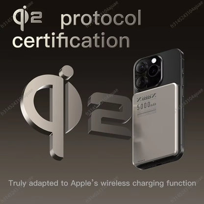 Super Slim Magnetic Power Bank 5000Mah Alloy Shell Battery Fast Chargeing Powerbank for Magsafe Iphone Samsung HUAWEI